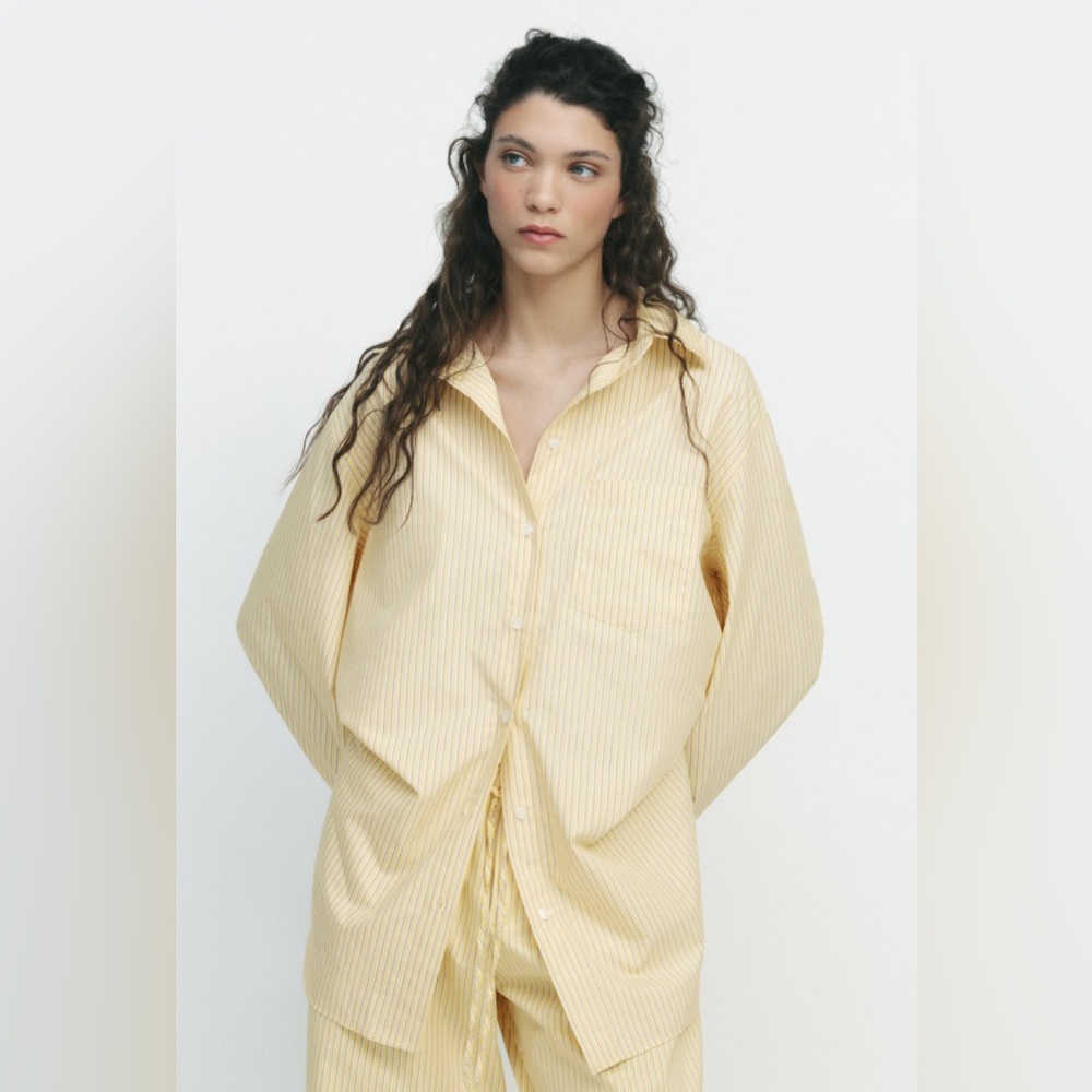 Zara Yellow Button Down Shirt